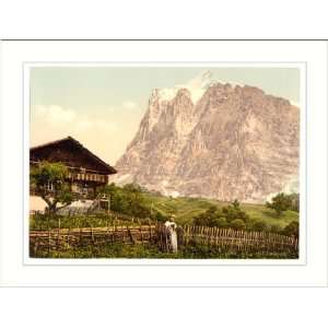 Wetterhorn Mountain and chalet Bernese Oberland Switzerland, c. 1890s 