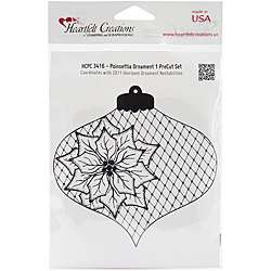   Poinsettia Ornament Cling Rubber Stamp Set  