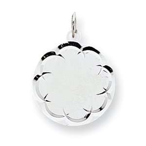  Sterling Silver Engraveable Round Disc Charm Jewelry