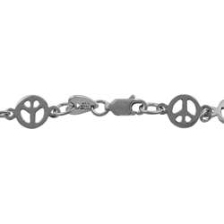 High Polished Sterling Silver Small Peace Bracelet  