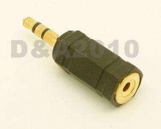 Gold 3.5mm male to 2.5 mm female stereo audio adapter  