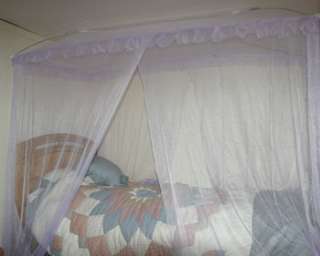   100% POLYESTER BRAND NEW FOUR CORNER PURPLE BED CANOPY FOR TWIN BEDS