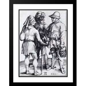 Durer, Albrecht 28x36 Framed and Double Matted Three Peasants In 