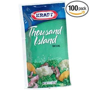 Kraft Thousand Island Salad Dressing, 2 Ounce Packages (Pack of 100 