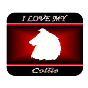  I Love My Collie Dog Mouse Pad   Red Design Everything 