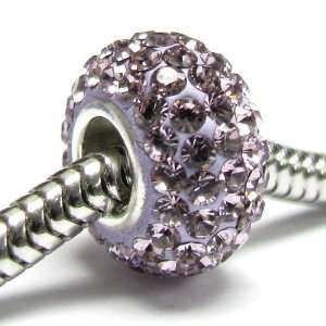   Light Amethyst Crystal For Pandora Troll European Charm Bracelets June