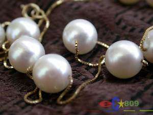 AAAAA 16 9mm WHITE AKOYA PEARL 14K SOLID GOLD NECKLACE  
