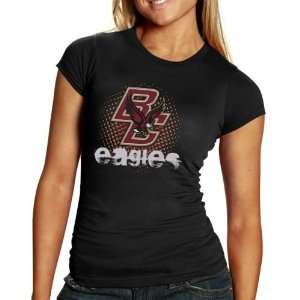  Boston College Eagles Ladies Black Logo Matrix T shirt 