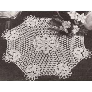 Vintage Crochet PATTERN to make   Flower Floral Lotus Doily Motif. NOT 