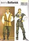 Butterick B4574 Mens Medieval Renaissance Robin Hood Pirate sewing 