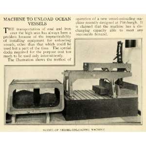  1913 Print Vessel Unloading Machine Model Pittsburgh 