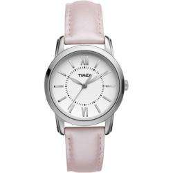 Timex Womens Uptown Chic Metallic Pink Leather Strap Watch 