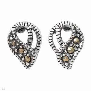 Majestic Earrings With Genuine Marcasites Beautifully Designed in 925 