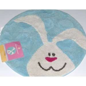  Plush Pile Blue Easter Bunny Rabbit Throw Rug Cotton Bath 