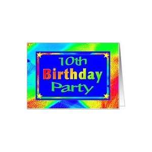    10th Birthday Party Invitation Bright Lights Card: Toys & Games