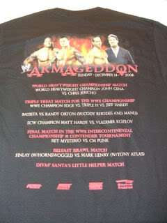 2008 Armageddon Event T shirt CHRIS JERICHO Cena WWE  