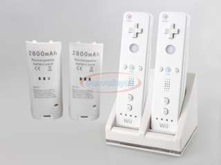For Wii Remote Dual Charger+2 Rechargable Battery NEW  