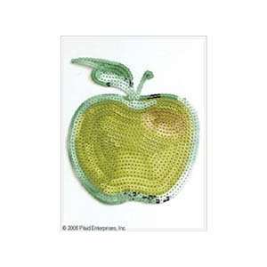   Sequins Iron On Transfers Green Apple 