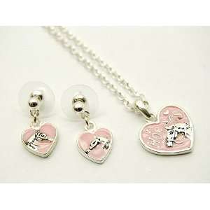 Horse lover Necklace and Earrings set for kids