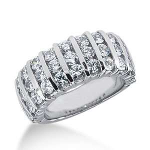  2.35 Ct Diamond Wedding Band Ring Round Channel 14k White 