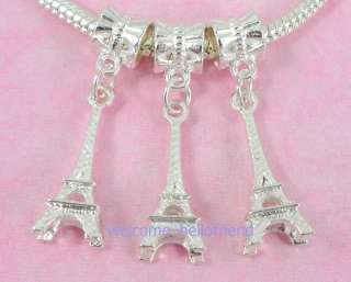 30pcs Silver Plated Eiffel Tower Dangles Charm Fit Bracelet SY32 