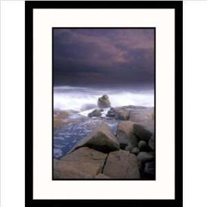 Rock in Stormy Sea Framed Photograph   Gareth Rockliffe Frame Finish 