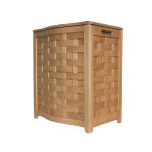  Natural Finished Bowed Front Woven Laundry Hamper With 