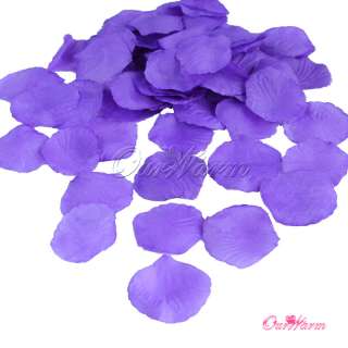 1000 Purple Violet Silk Rose Petal Flower Wedding Banquet Adornment 
