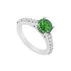   Emerald and Diamond Engagement Ring : 14K Yellow Gold   1.50 CT TGW