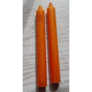  Pair of 8 Inch Orange Drip Candles 