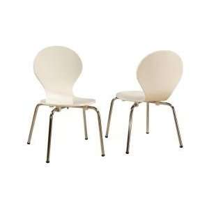  Set of 2 White and Chrome Activity Chairs: Home & Kitchen