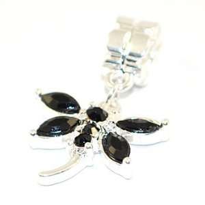   PD22 Black Dragonfly Bead Fits Pandora Style Bracelet 