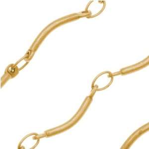  Matte Gold Plated Curved 12.5mm Bar Scalloped Chain Sold 