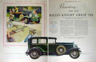 1929 Willys Knight Overland the Roadster & the boat AD  