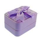 Quality Jewelry Box W/ Mirror 2 Sections Lilac Leatherette Case