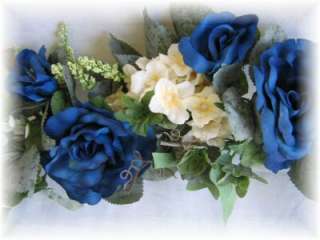 BLUE CREAM Silk Rose Swag Wedding Arch Centerpieces  