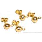  Icz Stonez 14k Gold Cubic Zirconia Ball Stud Earrings