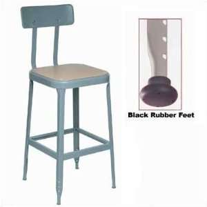   Black Rubber Feet) (Set of 2) Stool Color Dove Gray
