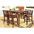 Best Quality 7 pc light oak finish wood counter height dining table 