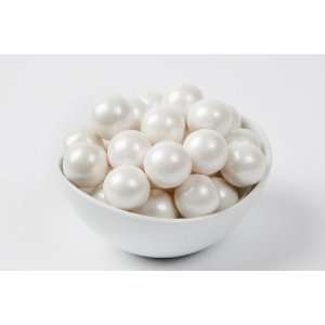 Pearl White Gourmet Gumballs (14 Pound Case)  Grocery 