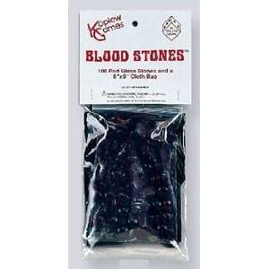   Counters Blood Stones (100) w/Green Cloth Bag (6x9) Toys & Games