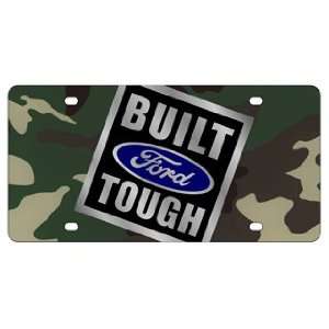 Built Ford Tough Green Camo License Plate INCLUDES FREE DURABLE CLEAR 