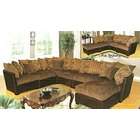 Best Quality 7 pc coffee brown color fabric and simulated leather 