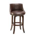 Hillsdale 25H Swivel Counter Height Stool with Brown Leather Seat in 
