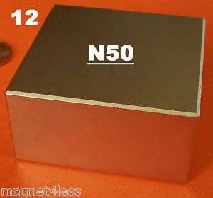 12 N50 2X2X1 Rare Earth Neodymium Magnets Imanes  