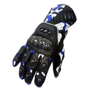  Volar Motorsport Camouflage Motorcycle Gloves Blue XXL 