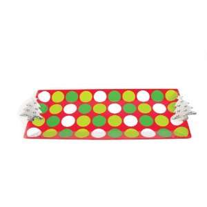   Rectangular Dotted Tray with Metal Tree Handles