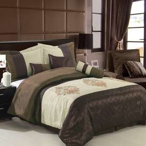 Pacifica Coffee 7 PC King Size Comforter Sets  