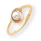 14k Pearl Diamond Ring  