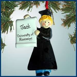 Personalized Christmas Ornaments   Male Graduate with Blonde Hair 